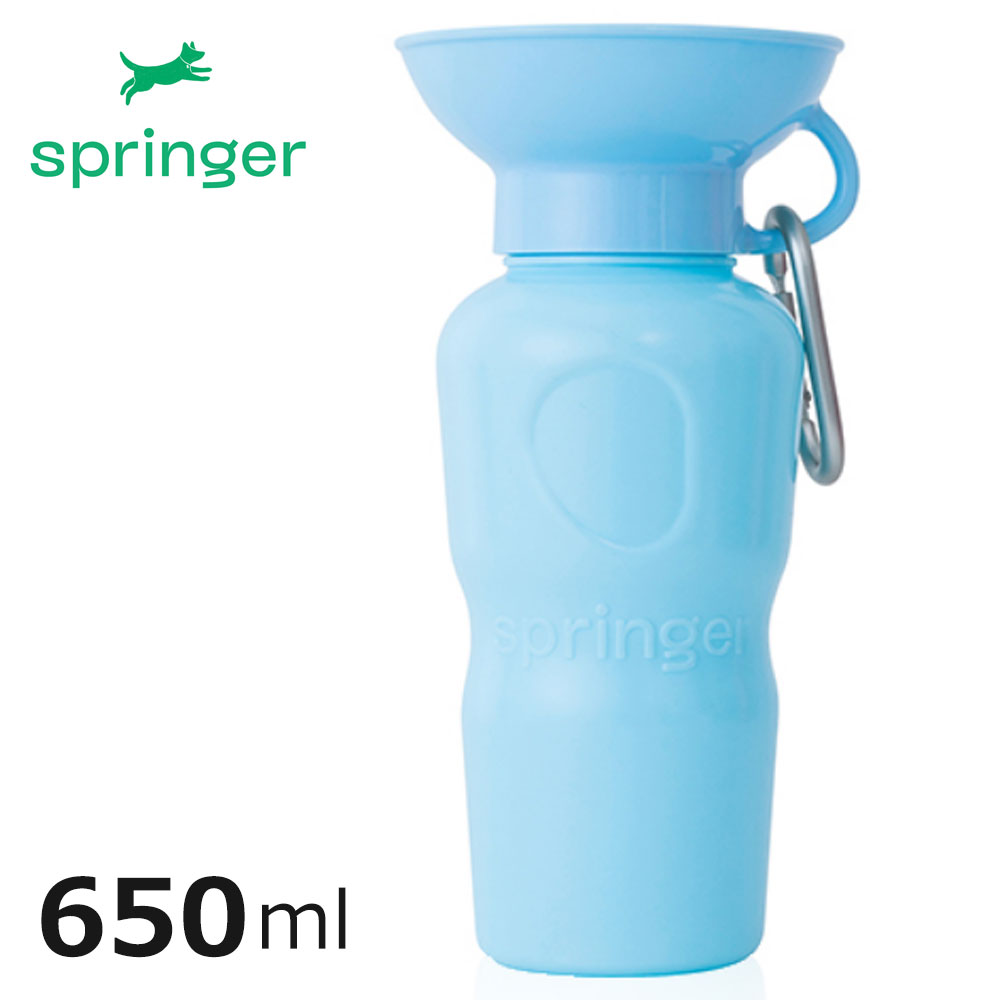 ペット用 水筒 オートペットマグ 650ml スカイブルー 給水ボトル 皿