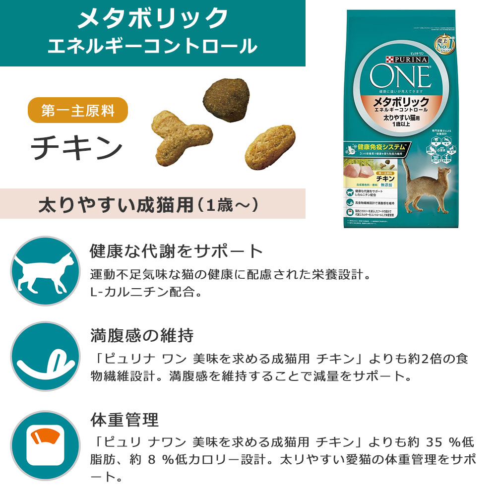 ピュリナワン キャット 成猫用 チキン 3.4kg メタボリック