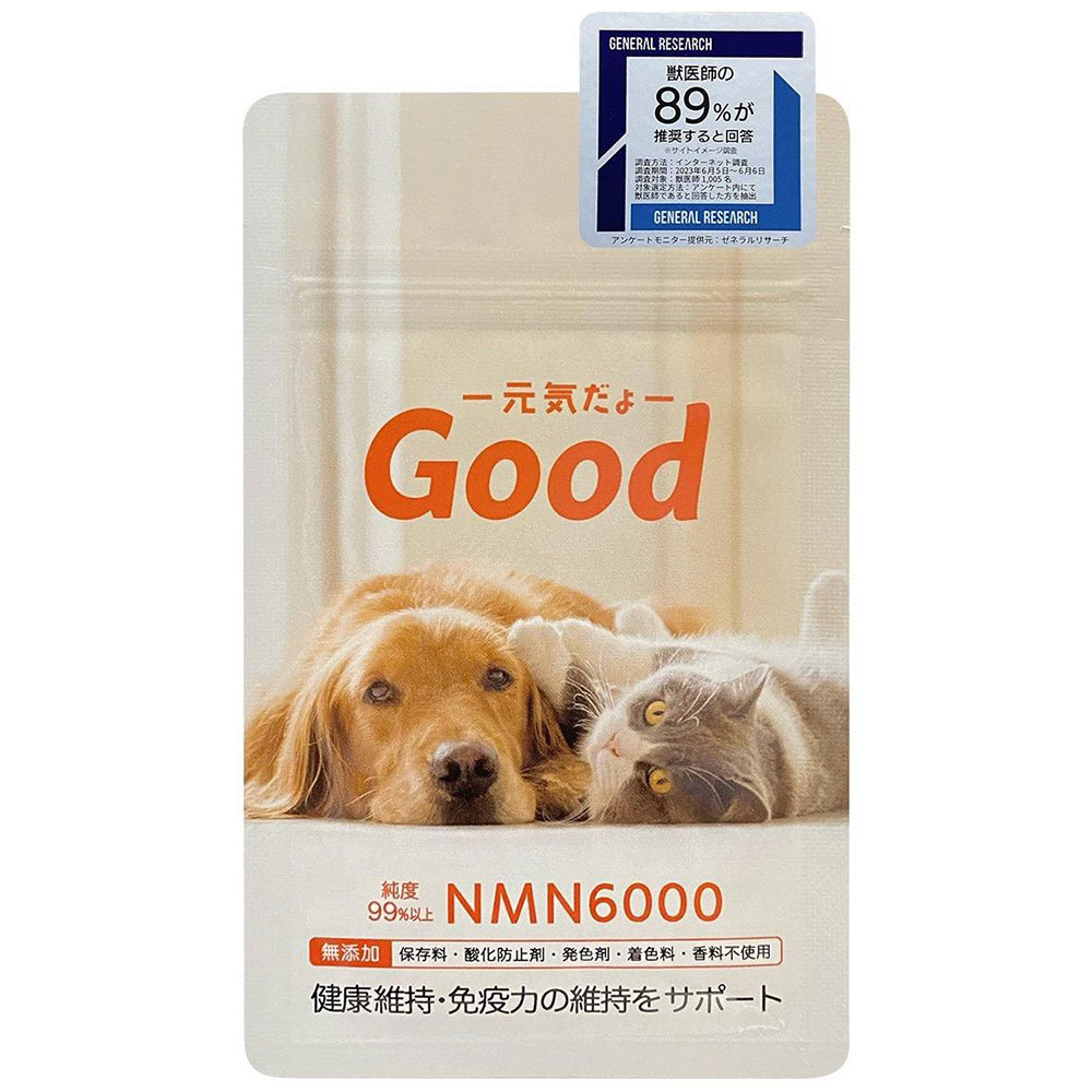 NMNわんにゃんサプリGood 18g NMN6000mg 犬用 猫用 完全無添加サプリ 犬猫用栄養補助食 免疫 健康維持 関節 皮膚 涙やけ 目ヤニ おやつ 老犬 老猫 介護 ドッグフード キャットフード 国産 モアリッチ
