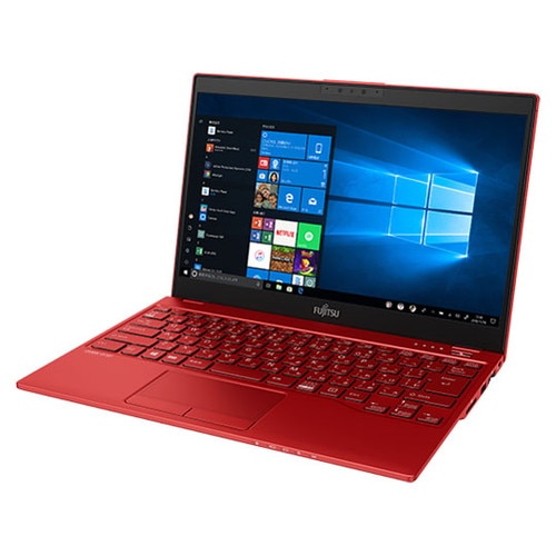 富士通製ノートPC本体マウス付 Fujitsu 赤 ノートPC 本体 マウス付き