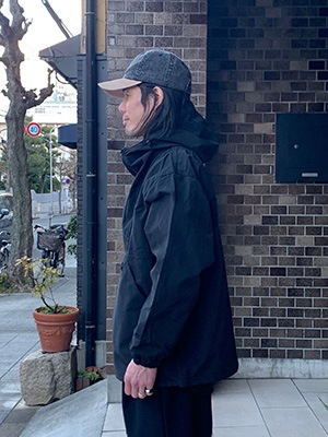 BETTERCOTTON NYLON GROSGRAIN ANORAKBLACK