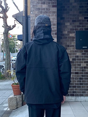 BETTERCOTTON NYLON GROSGRAIN ANORAKBLACK