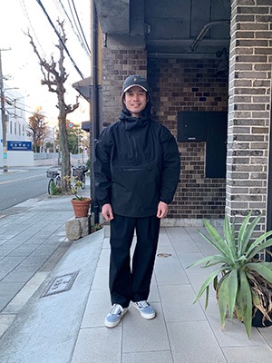 BETTERCOTTON NYLON GROSGRAIN ANORAKBLACK