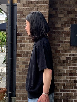 Yonetomi NEW BASICLIGHT WAVE COTTON KNIT POLOBLACK