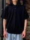 Yonetomi NEW BASICLIGHT WAVE COTTON KNIT POLOBLACK