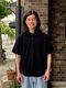 Yonetomi NEW BASICLIGHT WAVE COTTON KNIT POLOBLACK