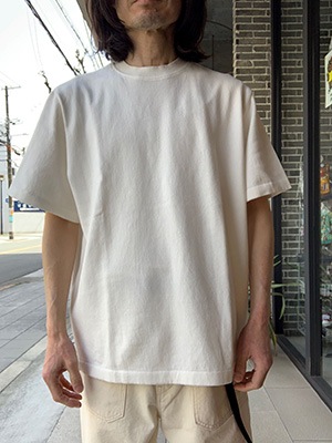 Yonetomi NEW BASICLIGHT WAVE COTTON KNIT TEEWHITE