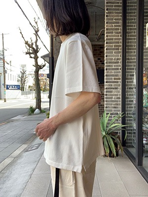 Yonetomi NEW BASICLIGHT WAVE COTTON KNIT TEEWHITE
