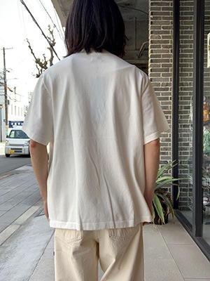 Yonetomi NEW BASICLIGHT WAVE COTTON KNIT TEEWHITE