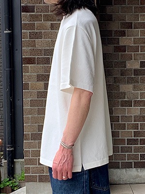 Yonetomi NEW BASICLIGHT WAVE COTTON KNIT TEEWHITE