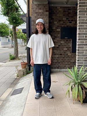 Yonetomi NEW BASICLIGHT WAVE COTTON KNIT TEEWHITE