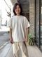 Yonetomi NEW BASICLIGHT WAVE COTTON KNIT TEEWHITE