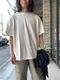 Yonetomi NEW BASICLIGHT WAVE COTTON KNIT TEEWHITE