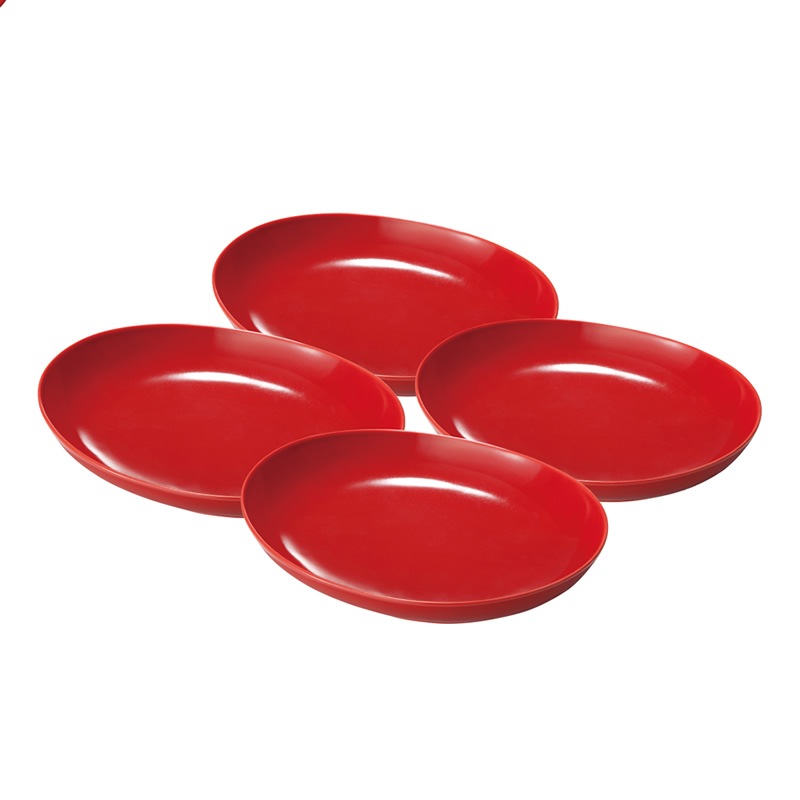 ☆グッドプラス ARITA パスタ皿 4枚セット レッド 【日本製(有田焼