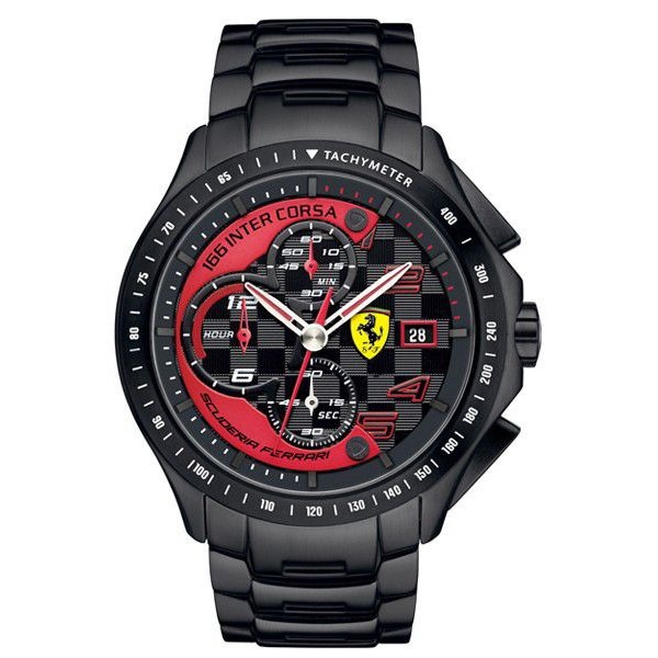 送料無料】Ferrari フェラーリScuderia Chrono クロノグラフ Red