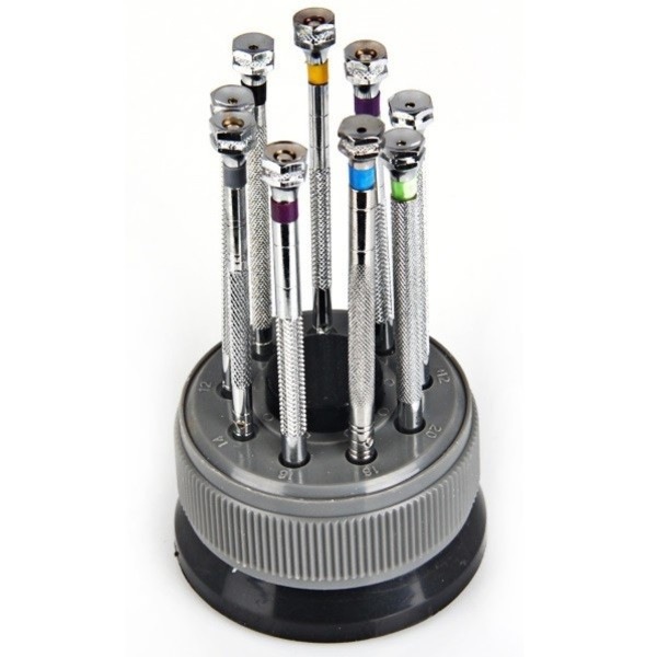 精密ドライバー9本セット 回転式収納スタンド付き TL-007 | 時計関連品