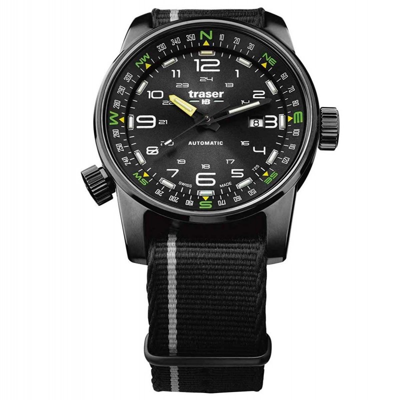 Traser アナログ手巻き時計 ブラック
