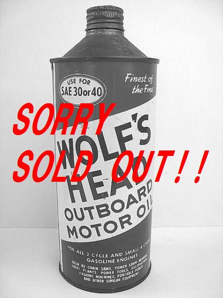 ☆1950's WOLF'S HEAD ウルフズヘッド ビンテージ オイル缶 所 看板