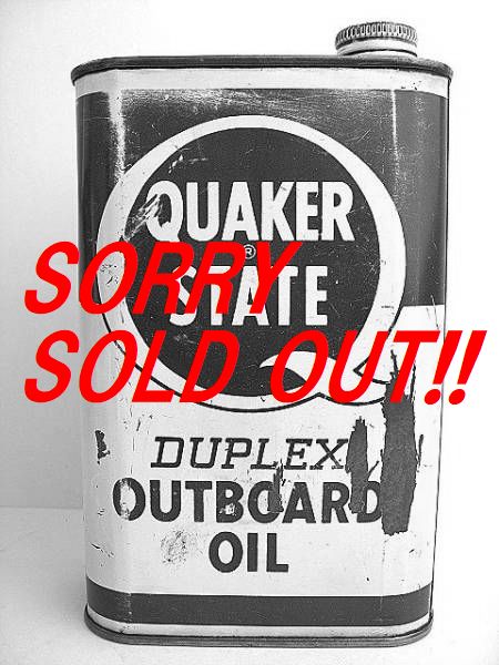 ☆1950's Quaker State ビンテージ オイル缶 看板 OIL 世田谷 所