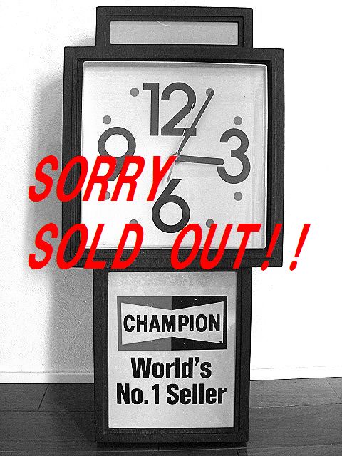 チャンピオンプラグ 掛け時計 ☆特大！1970's CHAMPION チャンピオン