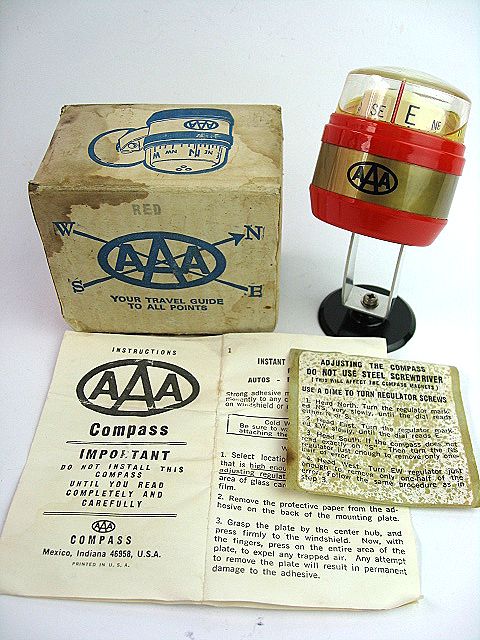 1950’s AAA トリプルエー ビンテージ コンパス 箱付き 検 ボム OG ☆レア！ 1950's AAA トリプルエー ビンテージ コンパス 箱付き 検