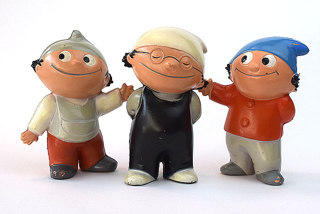☆1970's Mainzelmannchen ドイツ ビンテージ ソフビ TOY 3個セット