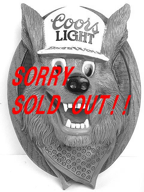 ☆1970's Coors クアーズ ビール ビンテージ 看板 狼 バドワイザー