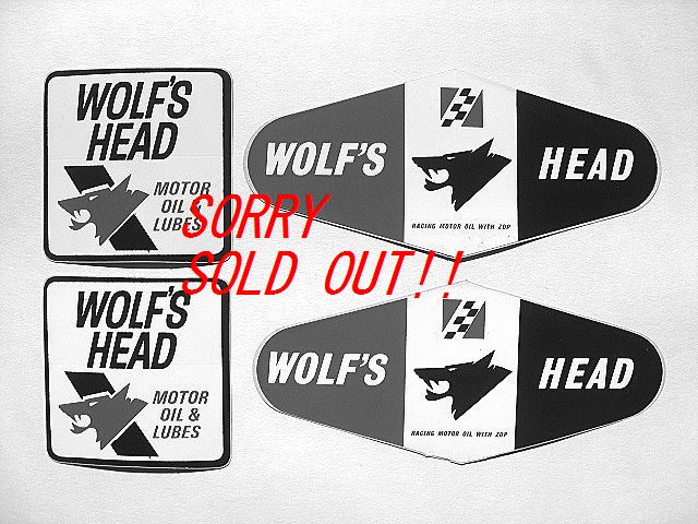 1970's WOLF'S HEAD ウルフズヘッド ビンテージ ステッカー4枚 オイル