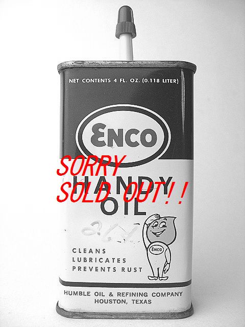 デッド！ 1950’s ENCO エンコ オイルドロップ ビンテージ オイル缶 1950's ENCO エンコ ESSO オイルドロップ ビンテージ オイル 所 1