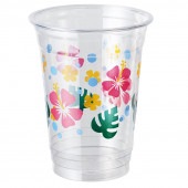 【※欠品中※】89-14オンスカップ トロピカルフラワー [入数:1,000]|飲料用プラスチックコップ|ドリンクカップ
