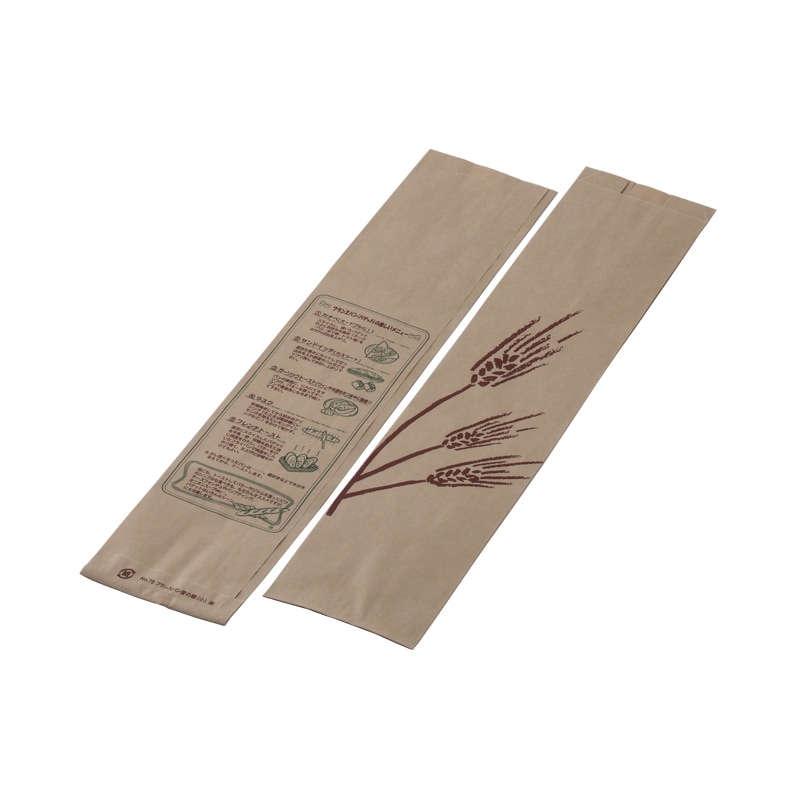 フランスパン紙袋 麦の穂 No.75小(茶)[入数:1,000]