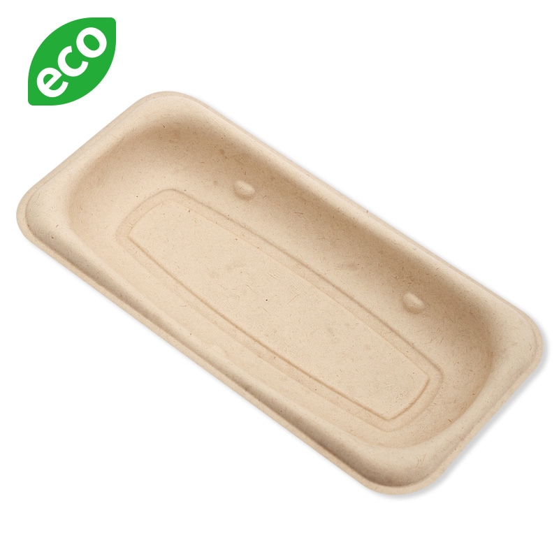 パルプモールド未晒ホットドッグトレイ[入数:300]