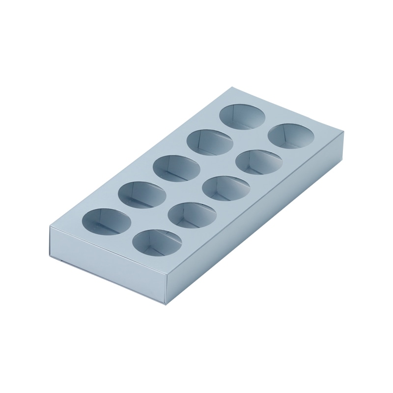 マカロンケース(10個用)銀[入数:100]