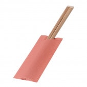 環境にやさしい袋入箸(いろどり)紅 炭化竹24cm [入数:3,000]