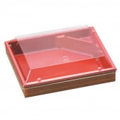 CWH-413 赤-たもん杉(ボ) [入数:400]|わっぱ・ウッド折|お弁当容器