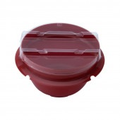 【※欠品中※】PP釜容器(2)朱 OPS蓋付 [入数:280]|蒸し容器・釜容器|お弁当容器