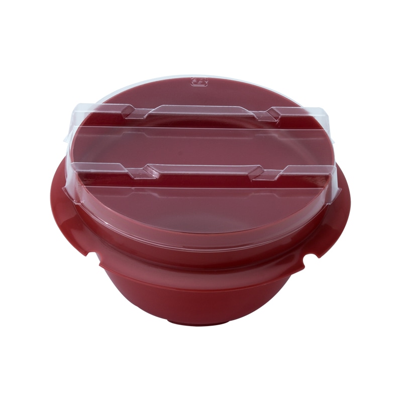 PP釜容器(2)朱 OPS蓋付 [入数:280]