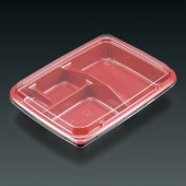 【本体のみ】弁当-4 加賀漆赤 本体 [入数:800]|プラスチック弁当容器|お弁当容器