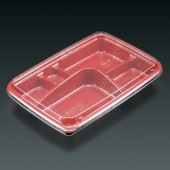 【本体のみ】弁当-5 加賀漆赤 本体 [入数:800]|プラスチック弁当容器|お弁当容器
