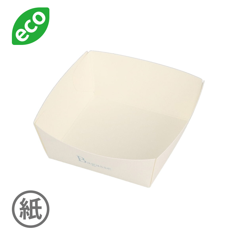 バガススクエアトレー65角(白）[入数:1,000]