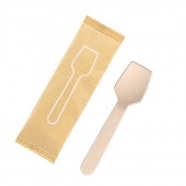 木製スプーン角95 未晒紙完封 (印刷白)[入数:2,000] | カトラリー