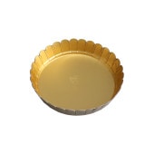 ゴールドプレート花カップ 75 (大) 金紙トレー[入数:1,200]|ケーキトレー|デザート容器