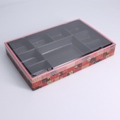 90×60 新紅梅黒セット[入数:120]|プラスチック弁当容器|お弁当容器