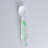 BPスプーン#160 PLA29.7％ 単袋100本  (100本×30袋)[入数:3,000]|スプーン・フォーク・ナイフ・マドラー|カトラリー＆テーブルウエア