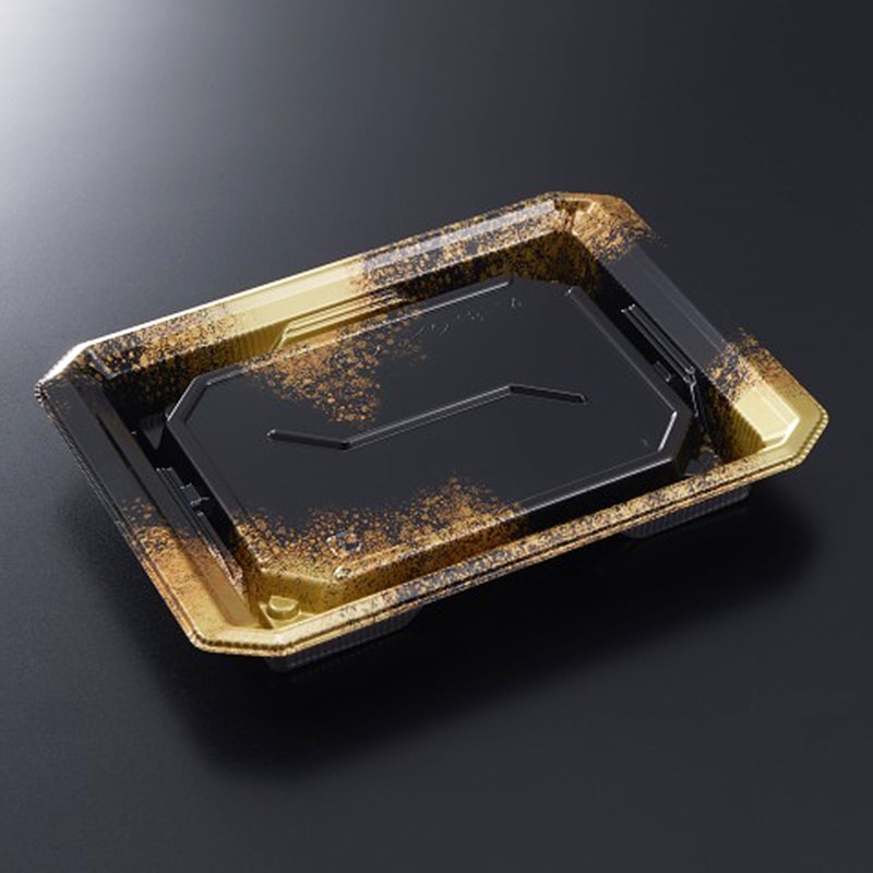 HS澄板 18-14 金彩BK-BK 身[入数:800]|寿司容器