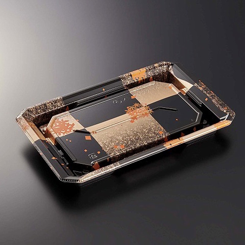 HS澄板 22-14 箔絵BK-BK 身[入数:600]|寿司容器