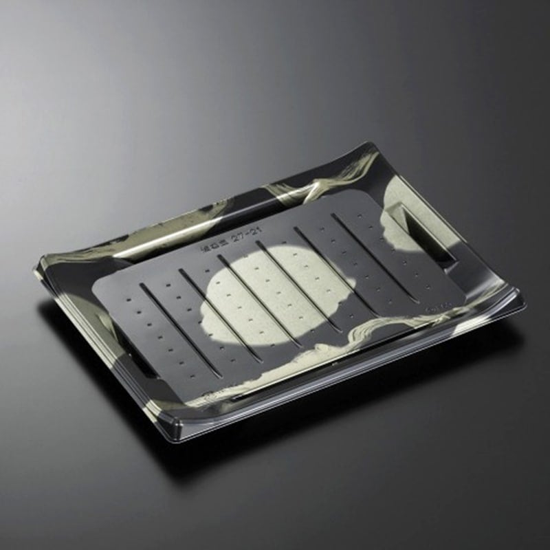 HS波ね皿 27-21 壮月BK-BK身[入数:300]|寿司容器