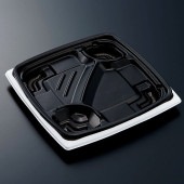 CTリル 22-22C 黒白 身[入数:600]|プラスチック弁当容器|お弁当容器