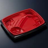 CTリル 24-20C 赤黒-BK 身[入数:600]|プラスチック弁当容器|お弁当容器