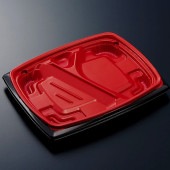 CTリル 24-20L 赤黒-BK 身[入数:600]|プラスチック弁当容器|お弁当容器